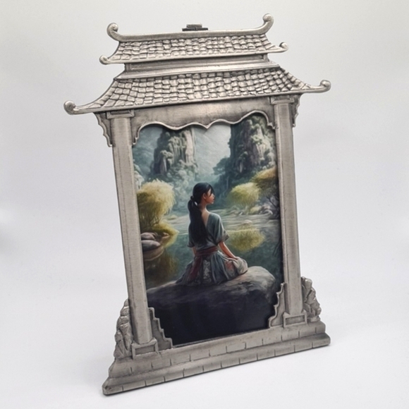 Samurai Temple Framed Art Woman Meditating‎ Fantasy Oil Painting Print - Picture 8 of 12